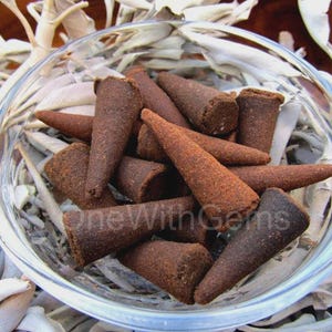 White Sage Incense Cone, Ceremonial, Aroma, Herbal Incense, Wicca, Buddhism, Spiritual, White Sage