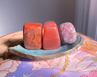 Strength & Courage Set: Red Jasper, Leopardite Jasper, Carnelian, Healing Crystal Set, Exact Pieces