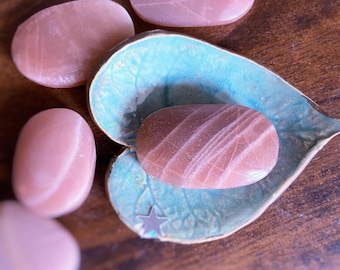 Peach Moonstone Palm Stone: Lunar Crystal, New Intentions, Manifestation, Feminine Energy, Intuitively Chosen