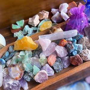Surprise Bag Of Assorted Crystals, Natural Raw Gemstones, Rough Crystal Lot In Ounces And Pounds.  Rose Quartz, Jaspers, Agates And More!