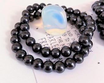 Shungite Bracelet, Healing Crystal Jewelry, Gemstone Bead, Protection, Detoxification, Grounding, Root Chakra, Intuitively Chosen