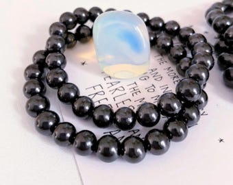 Pulsera de shungita, joyería de cristal curativo, protección, conexión a tierra, chakra raíz, elección intuitiva.
