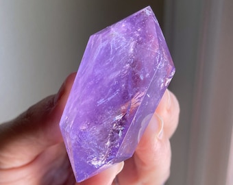 High Quality Amethyst Double Terminated Wand With Rainbow Flashes