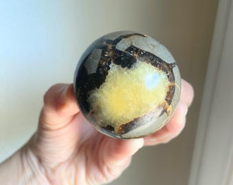 Esfera Septariana: Orbe para enraizar el chakra raíz, bola de cristal curativa, Exact One, 2"
