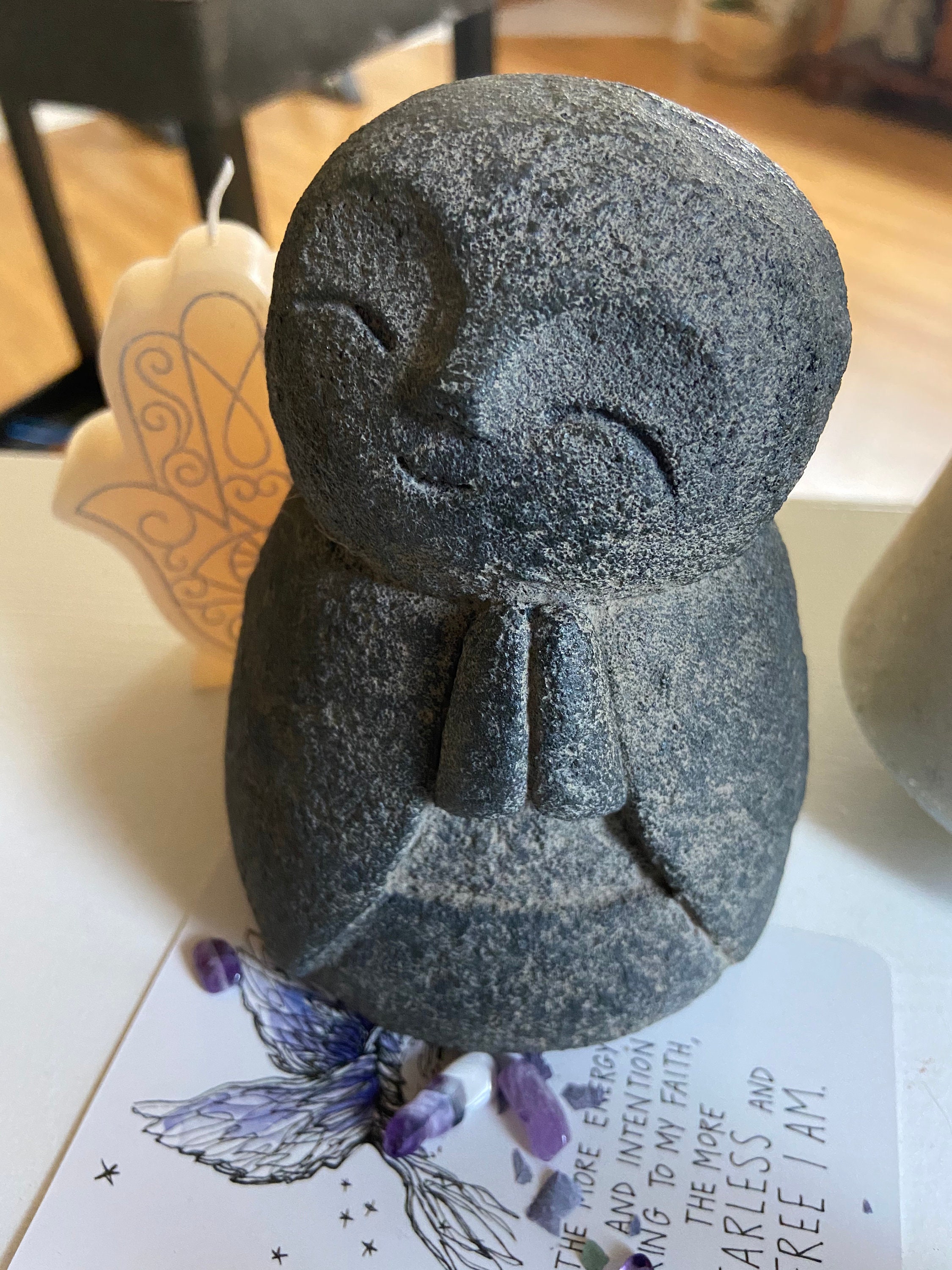 Zen Buddha Statue Stone Figurine, Altar Space, Indoors And Outdoor Ga…