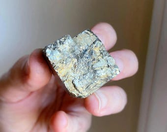 Raw Pyrite Cube Crystal: Fool's Gold, Prosperity Stone, Solar Plexus Chakra, Exact One
