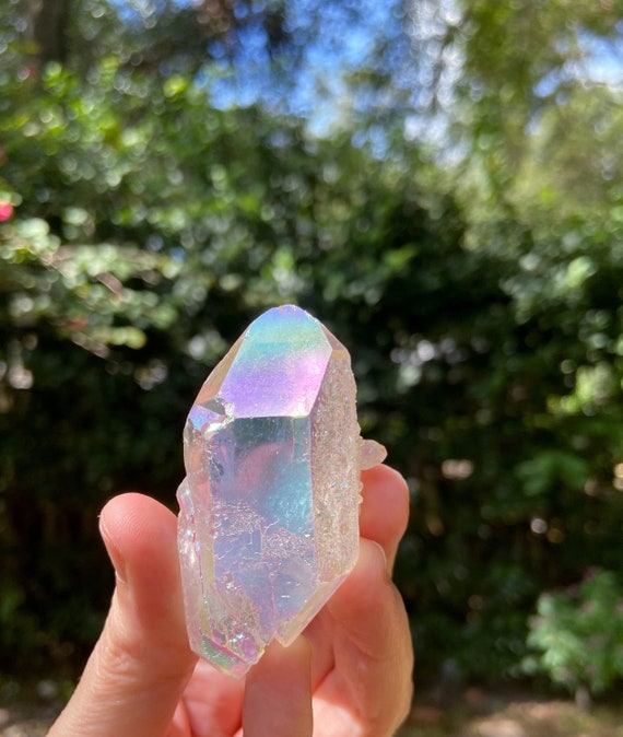Rare Angel Aura Quartz Double Terminated Point Raw Crystal Etsy