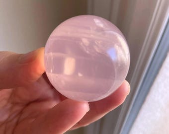 Esfera Girasol Rosa, Bola de Cristal para la Sanación del Chakra del Corazón, Exact One, 1.5"