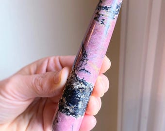 Gorgeous Rhodonite Wand: Receive Exact One Pictured