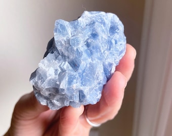 Raw Blue Calcite Crystal: Exact One Pictured