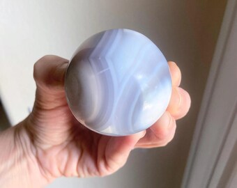 Orca Agate Sphere With Ocean Like Swirls And Eyes, Crystal For Empaths, Nature Gift