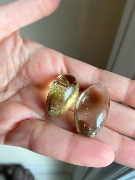 Smoky Citrine Tumbled Stone Duo, Solar Plexus Chakra, Healing Crystals, Intuitively Chosen