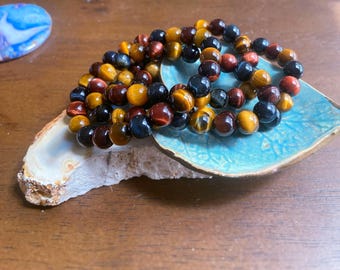 Multi Tigers Eye Bracelet: Healing Crystal Jewelry