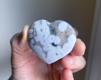 Ocean Jasper Heart, Heart Chakra Healing Crystal Carving, Nurturing Energy, Exact One