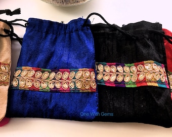 Handmade Crystal Medicine Bag, Choose Your Colors, Healing Crystal Bag, Gift Bags