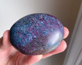 Ruby In Kyanite Palm Stone, Almost Half Pound Crystal