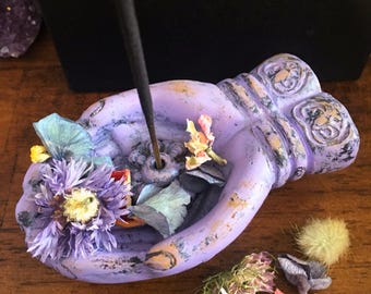 Goddess Hands Dish // Sphere Holder // Offerings To Gaia // Sacred Altar Space Decor