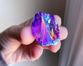 Raw Purple Angel Aura Quartz Crystal, Gemstone Gift, Exact One