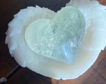Green Amethyst Heart Healing Crystal, Gemstone Gift