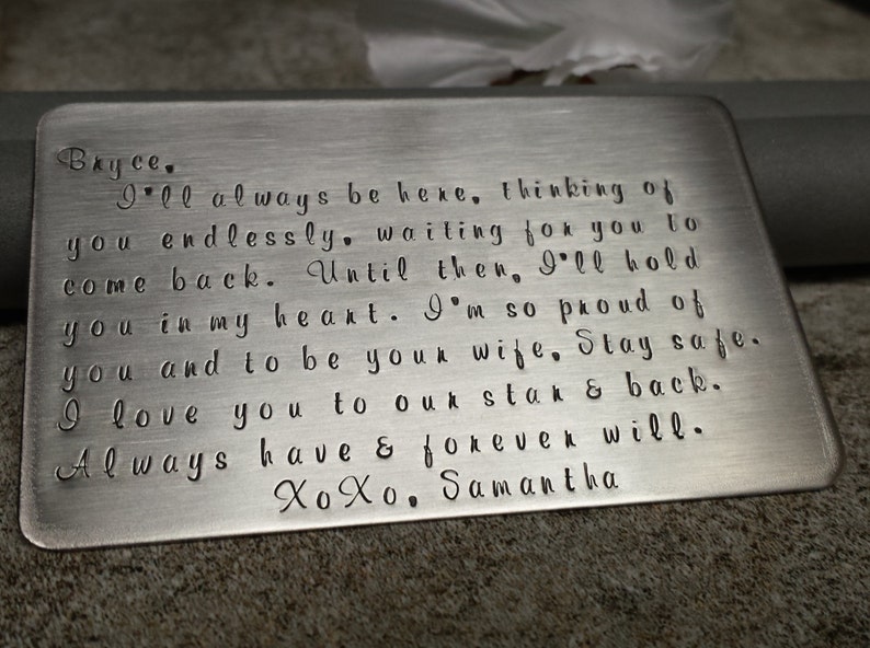 groom gift Wallet note aluminum card insert wedding