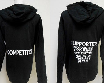 Fitness Competitor Hoodie Package. Competitor Hoodie. Supporter Hoodie. Competition hoodie. Fitness Hoodie Couple Package.