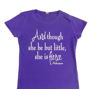And Though she be but little she is FIERCE Kids Shirt. Kids T-Shirt. Kids Dance Shirt. Kids Sports Shirt. Girls T-Shirt. Girls Sports Shirt.