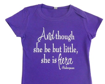 And Though she be but little she is FIERCE Kids Shirt. Kids T-Shirt. Kids Dance Shirt. Kids Sports Shirt. Girls T-Shirt. Girls Sports Shirt.