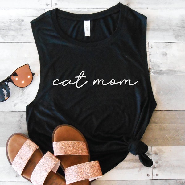 Cat Mom Muscle Tank - Cat Owner Muscle Tank - Cute Cat Workout Tank - Cat Mom Tank - Cat Mom Shirt - Cat Mom Tank Top - Muscle Tee Bella