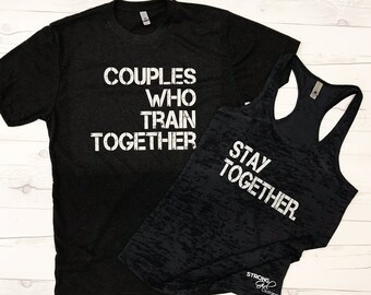 Couple workout hotsell shirts