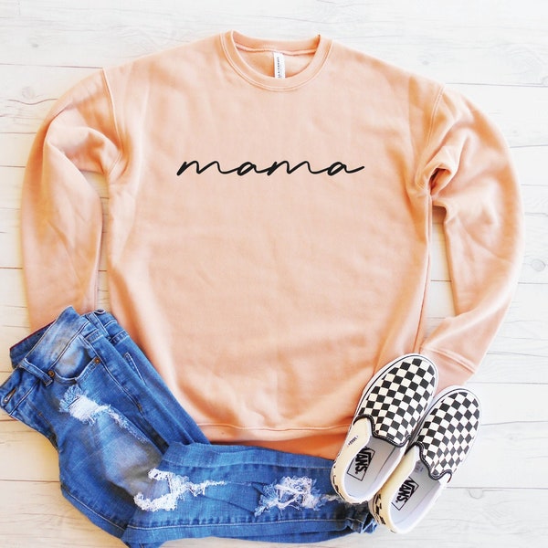 Mama Sweatshirt, Mama Sweater, Fleece Lined Drop Shoulder Sweater, Unisex Fit, Sponge Fleece Material, Mama Sweatshirt | Pregnancy Sweater