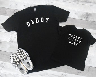 Father Son Shirts, Daddy Shirt, Daddy's Little Dude Shirt, Cute Dad Matching Set, Dad Gift, Daddy & Me Set, Christmas Gift for Dad
