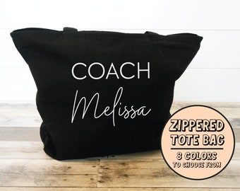 Custom Coach Tote, Sports Bag, Coach Bag, Sports Team Tote, Custom Name Tote Bag, Personalized Tote Bag, Team Coach Gift, Coach Travel Bag