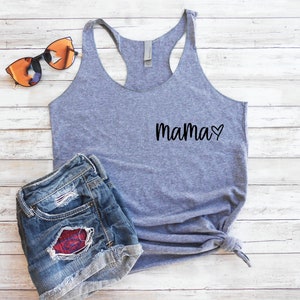 Mama Pocket Tank Top - Mom Tank - Mommy Tank - New Mom Tank - Mom Workout Tank - Mom Shirt - Mom Reveal - Baby Shower Gift - Gym Tank Mama