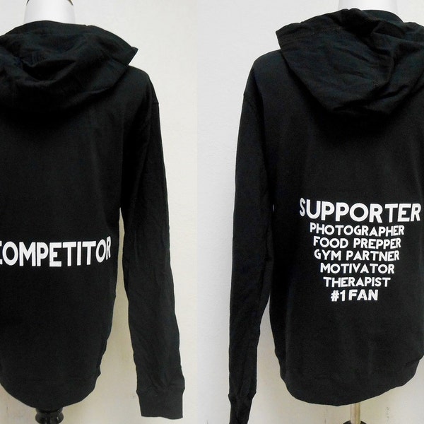 Fitness Competitor hoodie sweatshirt. Couples hoodies. Competition hoodie. Mens Gym Hoodie. NPC Bikini Competitor Hoodie Supporter Hoodie.