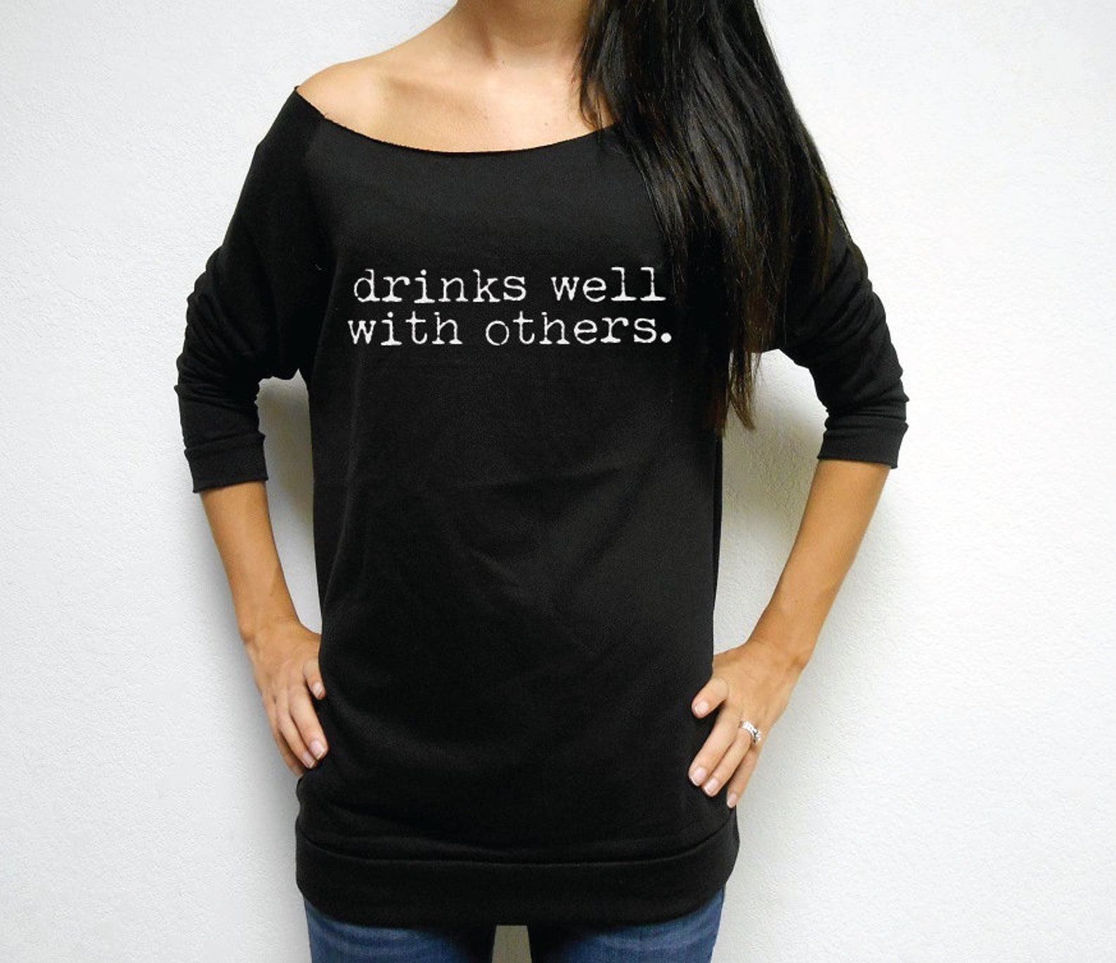 Drinks Well With Others Cute Drinking Shirt Drinks Well | Etsy