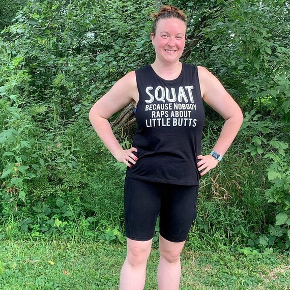 Funny Workout Shirt Squat Because 