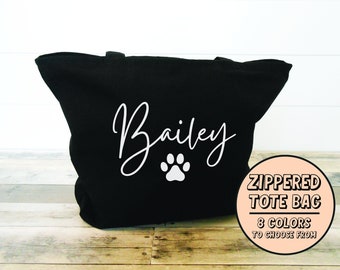 Personalized Dog Tote Bag, Dog Mom Bag, Dog Toys Tote Bag, Dog Park Bag, Gift for Dog Mom | Paw Print Tote Bag | Dog Walker | Dog Mom Gift