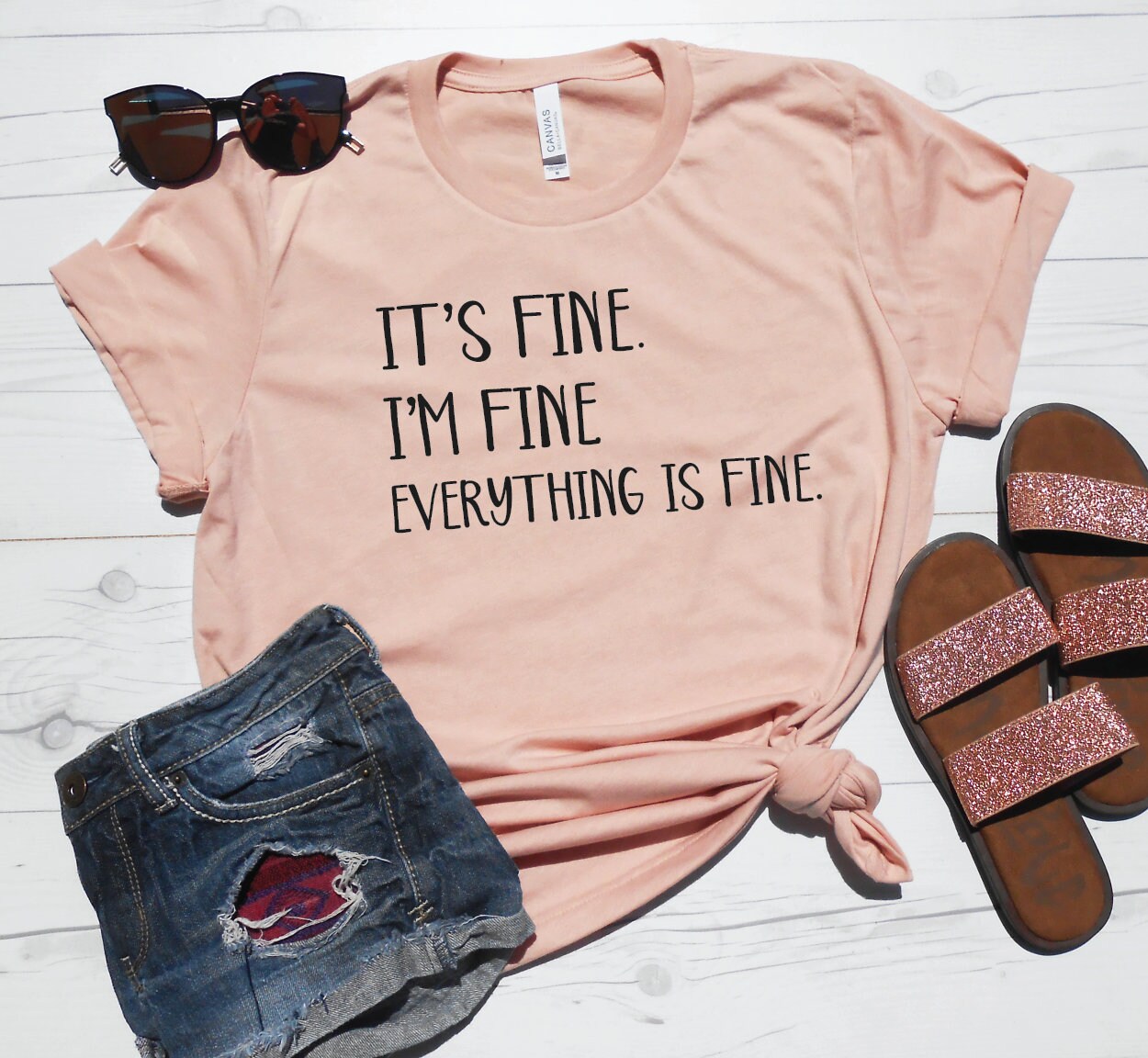 Everything is Fine, Funny Graphic Tee, Workout Tee, Unisex T-Shirt, I…