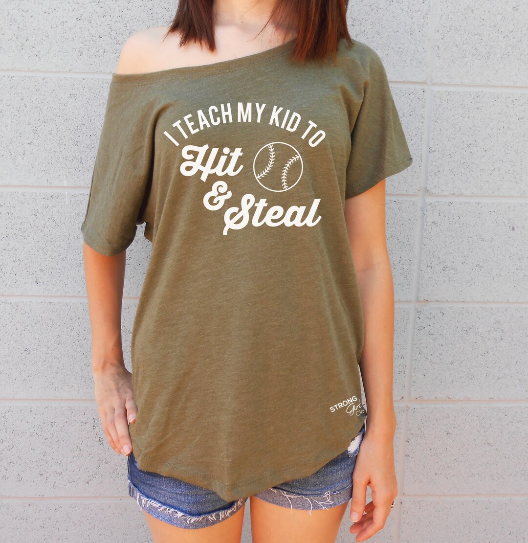 Cute Baseball Practice Shirt / I Teach My Kid to Hit & Steal / Etsy