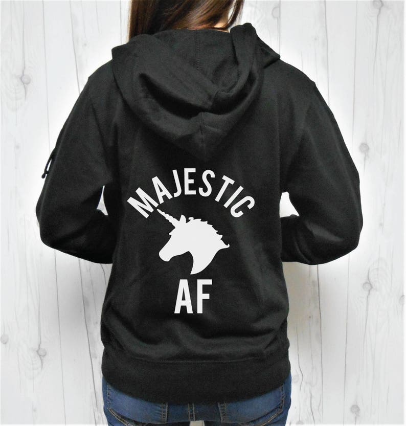 Women/'s Workout Hoodie Funny Unicorn Hoodie Unicorn Zip-Up Majestic Hoodie Zip-Up Magical Hoodie Majestic AF Hoodie Unicorn Hoodie