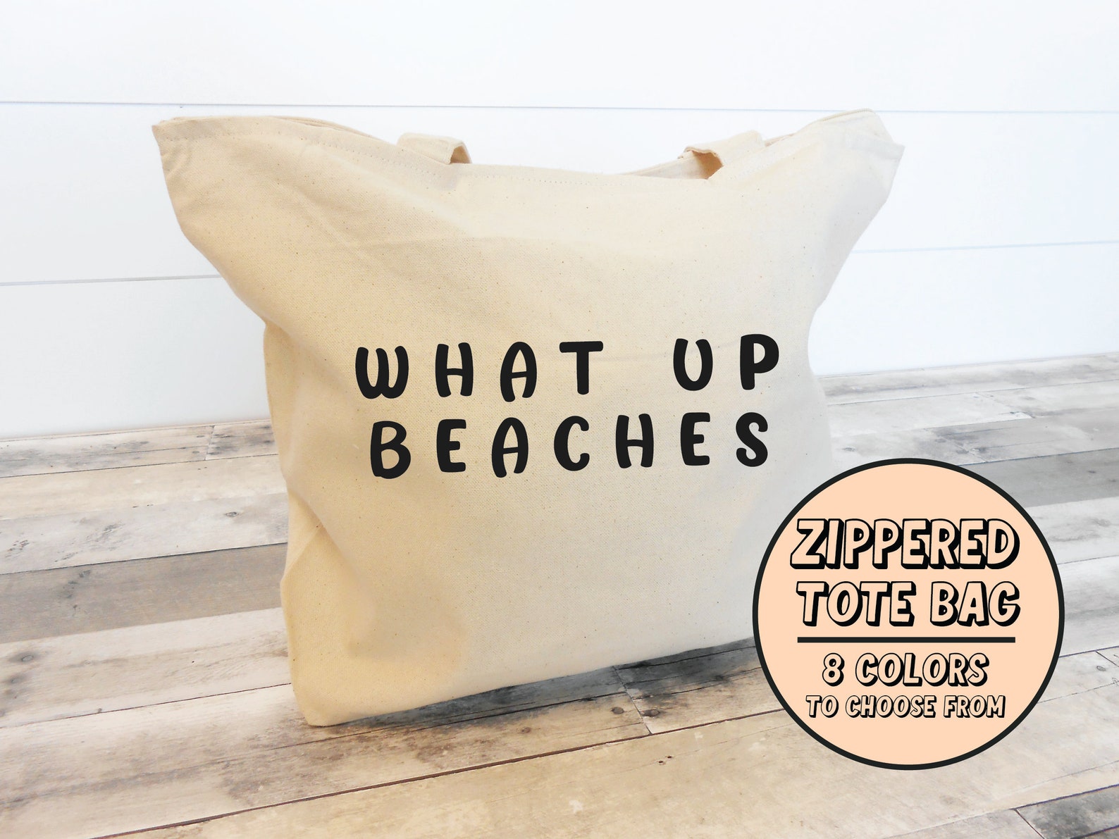 What Up Beaches Tote Zippered Beach Bag Vacation Bag Mom Etsy