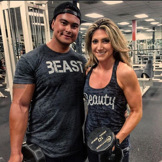 Beauty and Beast Shirt Set. Couples Workout Shirts. Mens Gym Shirt. Womens  Gym Tank. Fitness Tank Tops. His and Hers Workout Shirts Tanks. 