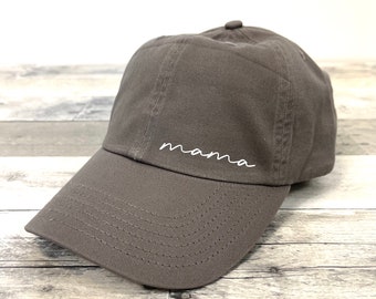 Mama Dad Hat / Mama Baseball Cap / Mama Script Hat / Mom Baseball Hat / Mom Hat / Workout Hat / Brunch Hat / Weekend Hat / Yoga Hat