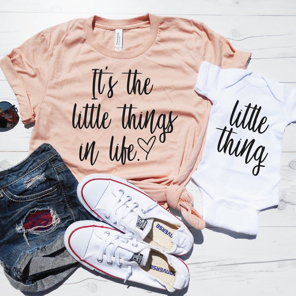 Mom and Daughter Shirts, Mommy and Me Outfits, Mother Daughter Matching Mothers Day Shirts for Kids, It's the Little Things in Life Cute