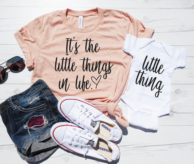 Mom and Daughter Shirts, Mommy and Me Outfits, Mother Daughter Matching Mothers Day Shirts for Kids, It's the Little Things in Life Cute 