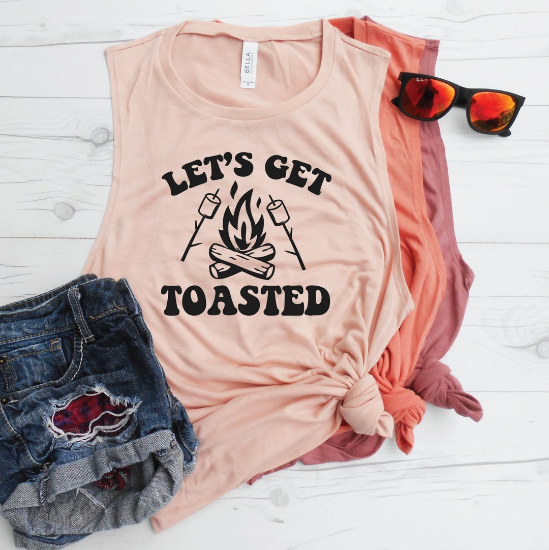 Let's Get Toasted Muscle Tank Funny Workout Tank - Etsy