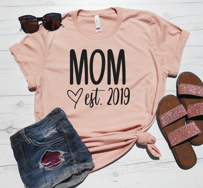 Mom Est. 2019 Shirt  Custom Mom Shirt  Mom Est Year Shirt  image 0