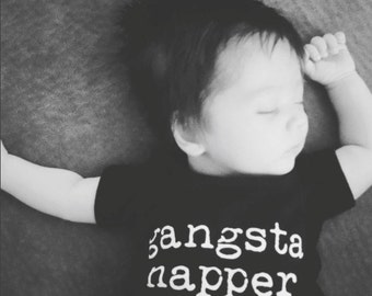 Baby Boy Bodysuit. Gangsta Napper® Bodysuit, Funny Bodysuit, Napping Bodysuit, Love to nap Bodysuit, Gangster gangsta Bodysuit, 6m 12m 18m