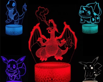 Pokemon 3D Optical Illusion 5 in 1 LED Night Light for Kids