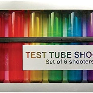 Vasos de chupito Test Tube Shooters 6 tubos de acetato en una rejilla imagen 3